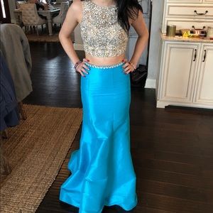 two piece prom dress